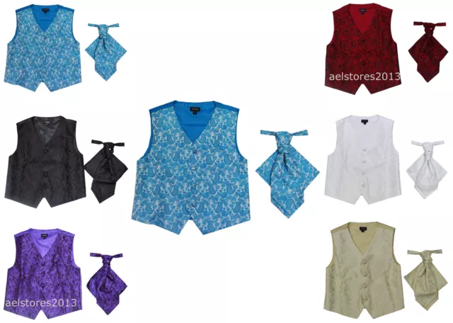 Boys Suits 2 Piece Waistcoat Suit Wedding Page Boy Baby Formal Party Cravat 0-14