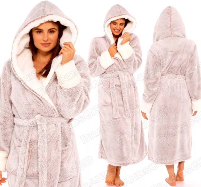 Ladies Soft Cosy Hooded Dressing Gown Ladies Dressing Gown Soft Plush Bath  Robe For Women Housecoat Loungewear Bathrobe Robe Terry Towelling Cotton Dr  | Fruugo NZ