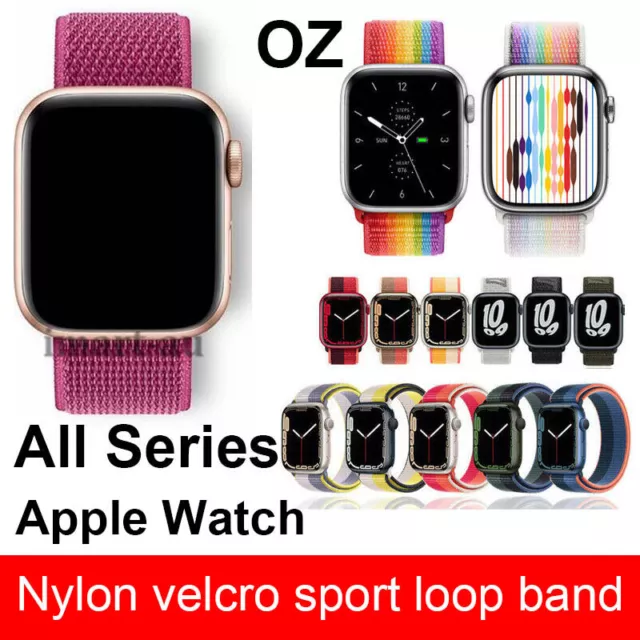 For Apple Watch Nylon Sports Band Strap Series 7 6 5 4 3 2 SE 38/40/41/42/44/45