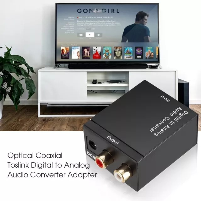 Digital Optical Coaxial Toslink to Analog Audio Converter Adapter RCA L/R 3.5mm