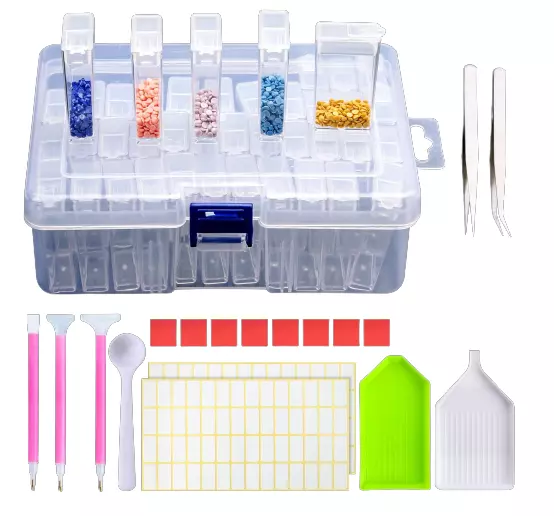 42 Slots Diamond Painting Storage Box Embroidery Nail Art Beads Diamond Case