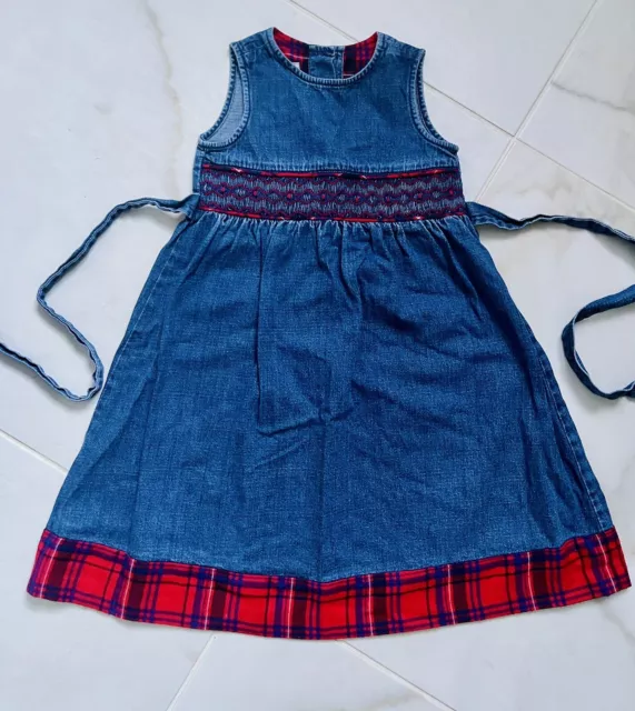 Vintage Laura Ashley Dress Age 4 Denim Pinafore