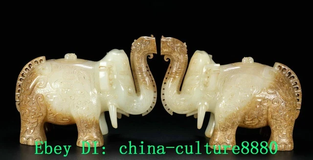 7.4 &GOU DYNASTIE naturelle et Tian Yulong animal éléphant pot EUR 3. ...