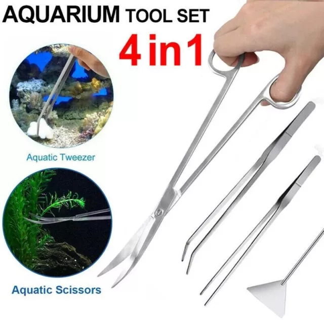 Aquarium Tool Kit Aquatic Plant Tweezers Scissors Spatula Tank Aquascaping Set