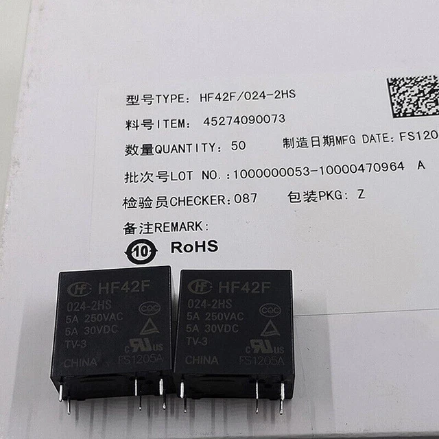 2PCS JZC-42F-024-2HS POWER Relay 24VDC 6Pin 5A 250VAC #E7 £5.41 ...