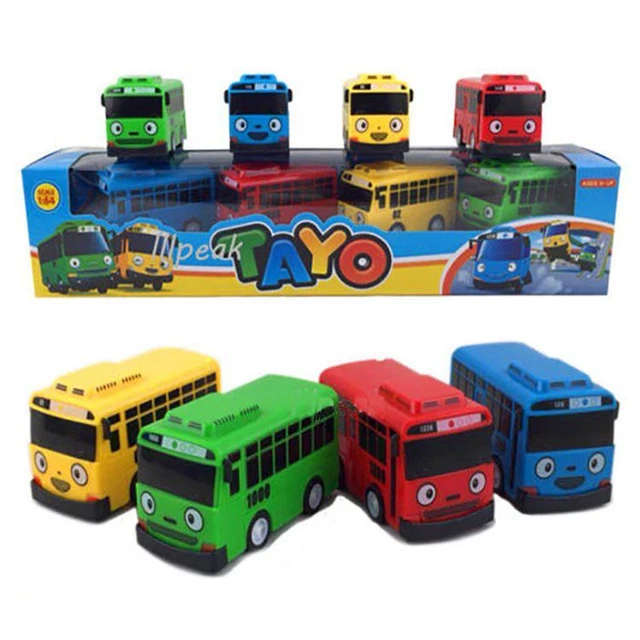 Set Tayo Le Petit Bus – 4 Mini Voitures Rigolotes Pour Les Fans Du Dessin Animé !