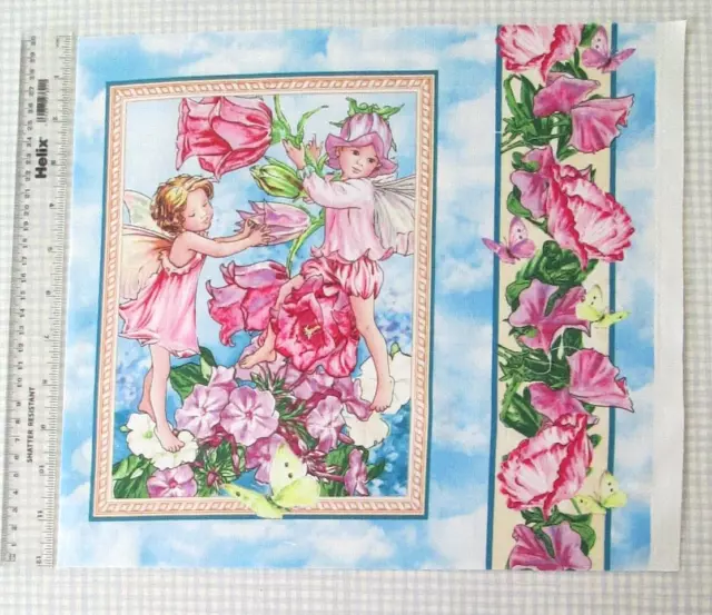 Flower Fairies Fabric Panel/Block Patchwork/Quilting 'Bell Flower fairies'
