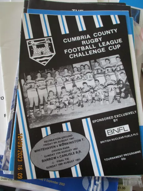 1991 Cumbria County Cup Whitehaven Carlisle Barrow Workington Rugby League