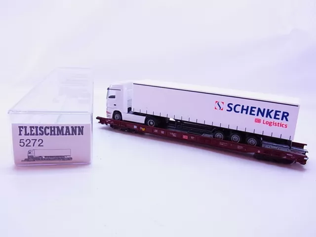 Fleischmann Spur H0 5272 Niederflurwagen DB LKW Schenker Logistics OVP #12165