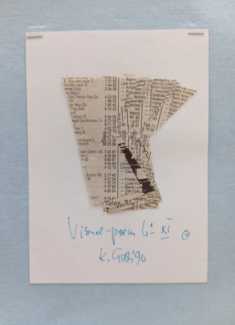 Klaus Groh collage originale titolato, firmato e datato '90