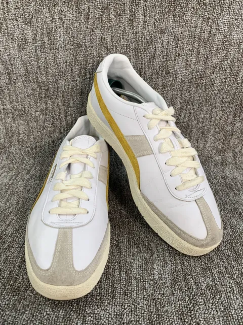 Puma Oslo-City Premium Trainers White/Super Lemon -UK Size 11 Sneakers Terraces