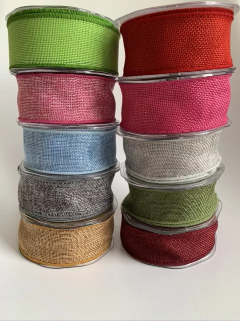 Country Wired Hessian Burlap Jute Ribbon 38MM Bow Gift Wrap Christmas - 1mtr