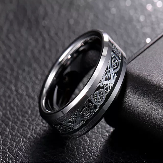 Bague de mariage mode homme dragon celtique titane acier inoxydable titane 2