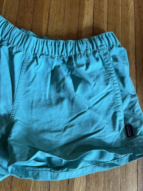 Patagonia Board Shorts Women’s S Blue Green Drawstring Outdoor Swim Hiking Nylon