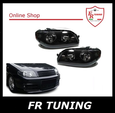 COPPIA FARI FANALI ANTERIORI NERI FIAT PUNTO 3 III MK2B MK3 DAL 2003 AL 2005 