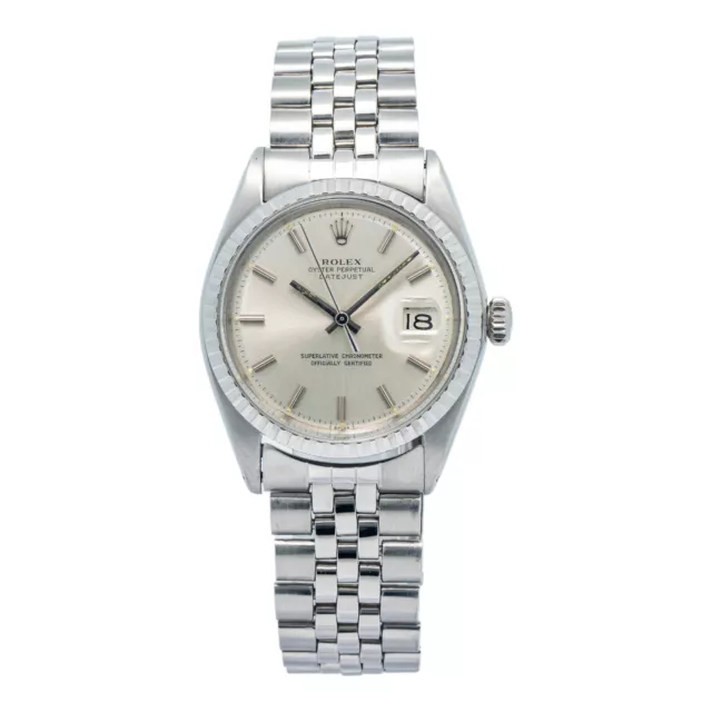 Rolex DateJust 1603 Stainless Steel Jubilee Silver Dial Automatic Men Watch 36mm