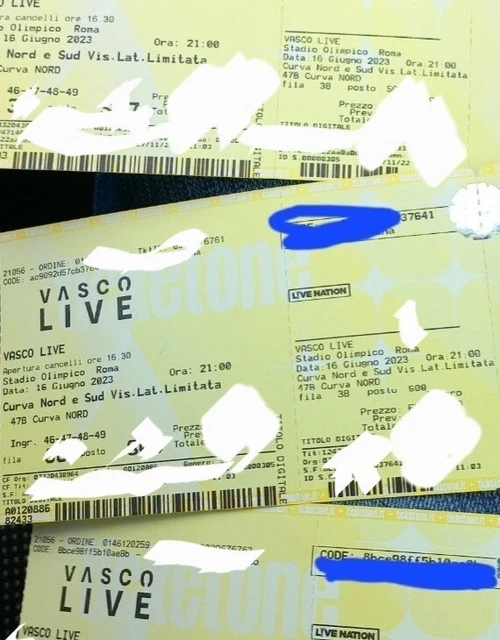 3 Biglietti Concerto Vasco Rossi 16 Giugno 2023 a  Roma tribuna nord