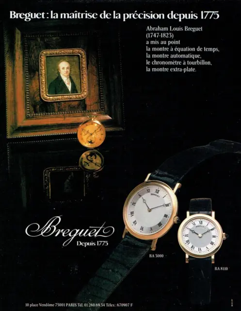 publicité Advertising 0323 1981   montres Bréguet  extra-plates  chrono auto