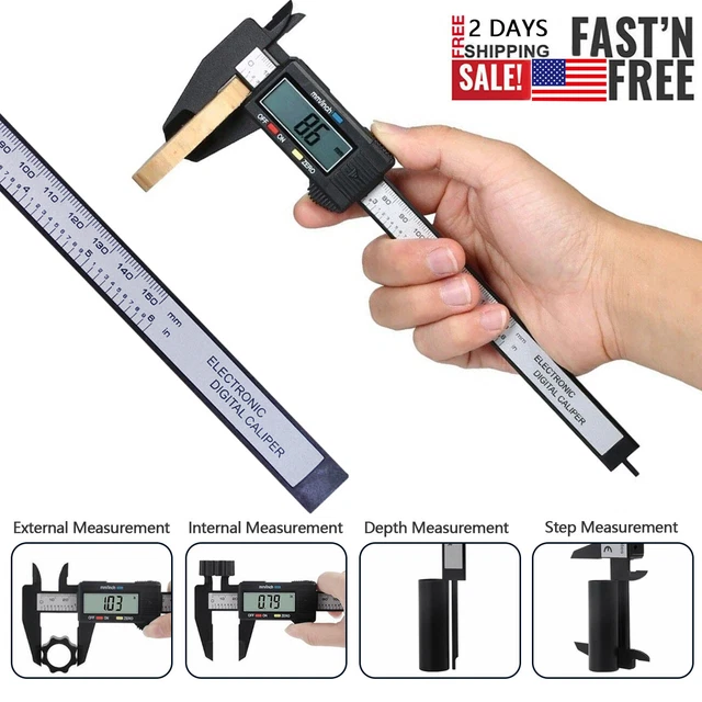 Digital Caliper 6" 150mm Micrometer LCD Gauge Vernier Electronic Measuring Ruler