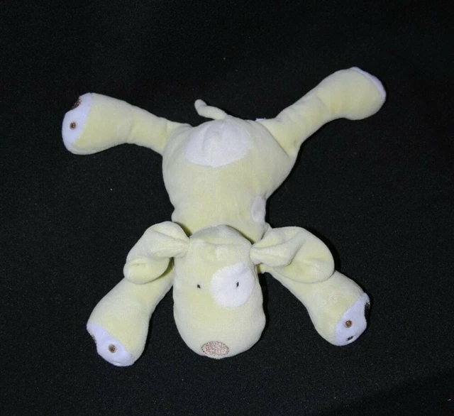 Peluche doudou chien OBAIBI OKAIDI vert nez empreintes cocard 19 cm couché TTBE
