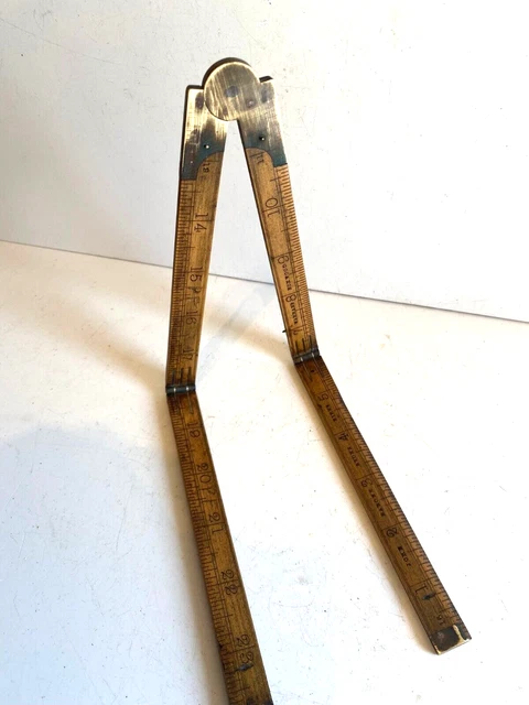 WONDERFUL VINTAGE EARLY JOHN  RABONE No 2550 2 FT FOLDING BOXWOOD RULE