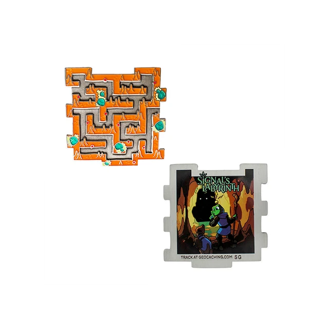 Signal's Labyrinthe geocoin Trois - The Cave Geocahing Traçable Numéro Remorque