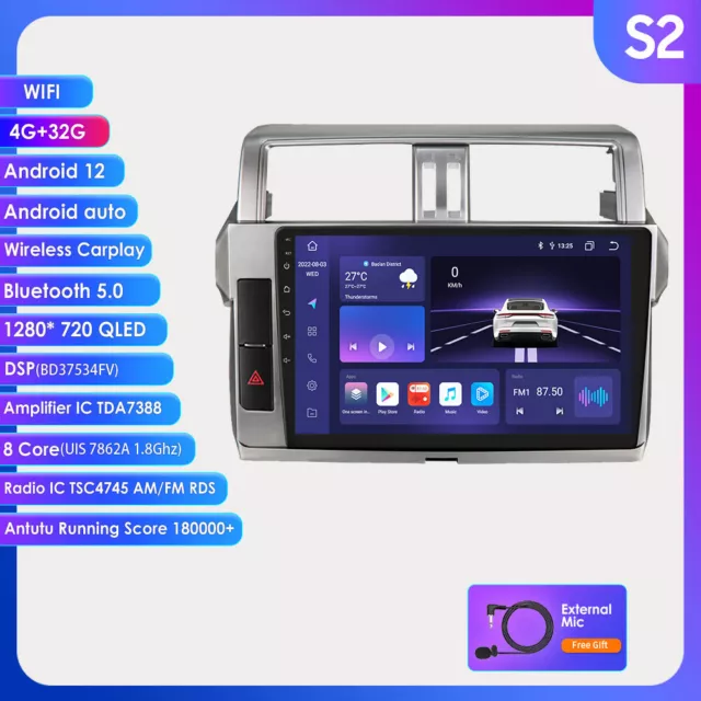 For Toyota Land Cruiser Prado 150 Android DSP 4+32G Car Radio Stereo GPS Carplay