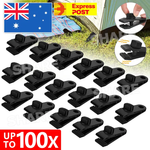 25-100X Awning Tarp Tent Clips Canvas Clamps Heavy Camping Survival Grip Tool AU