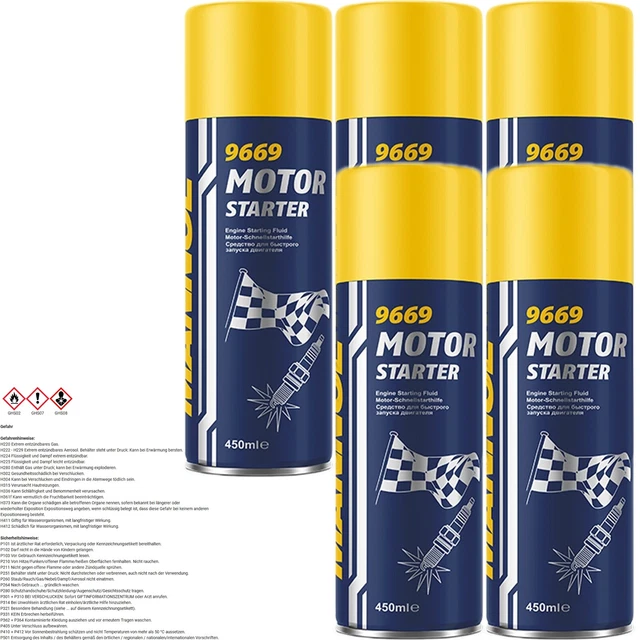 5X 450ML MANNOL MOTOR STARTER SPRAY KALTSTARTHILFE STARTER STARTPILOT KALTSTART EUR 23,90