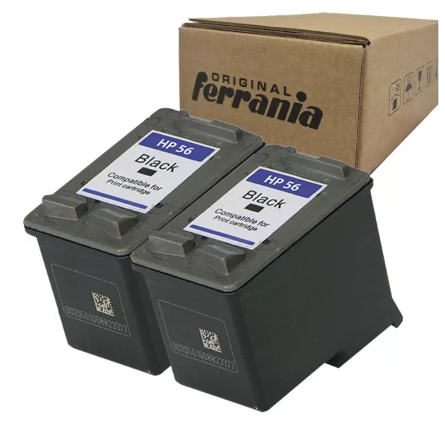 2 Cartucce HP56XL Nero per Officejet 4110,4250,5510,6110 Deskjet 5150,5550,5850