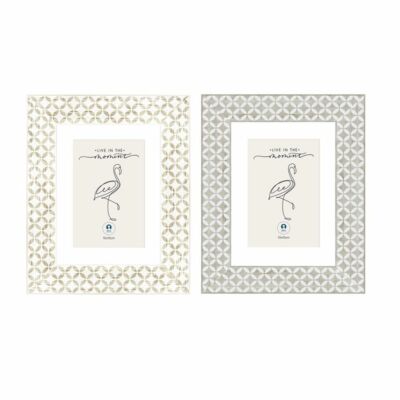 Barco Cadre photo DKD Home Decor Barco Bois MDF 10 x 10 x 15 cm 2 pcs 