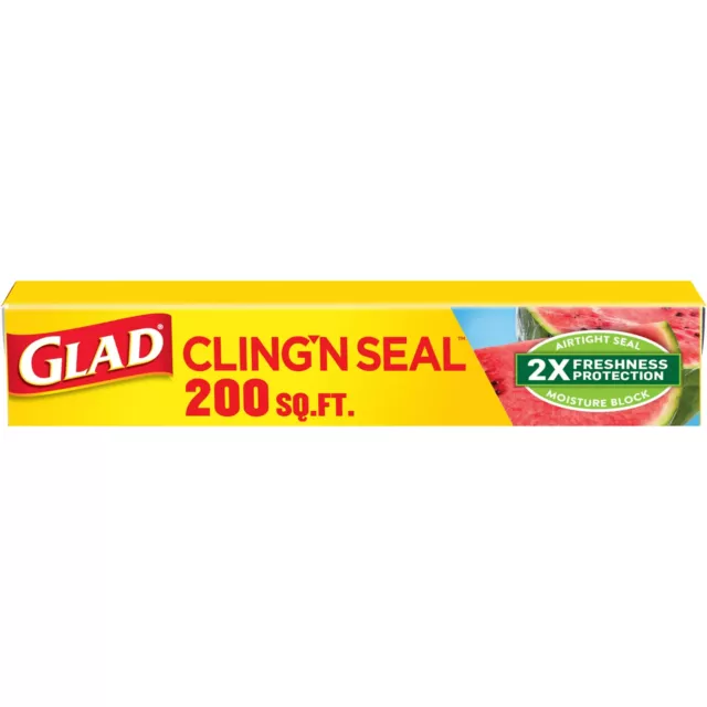 Glad Cling Plastic Wrap, 400 Square Foot Roll, 400 Sq Ft (Pack of 2)