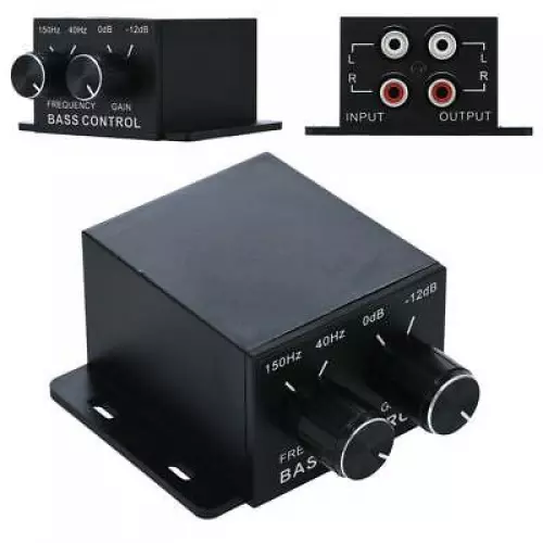 Regolatore Audio Auto Amplificatore Bassi Subwoofer Equalizzatore Stereo Controller 4 RCA