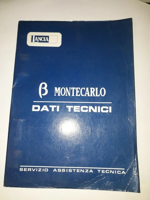 Manuale DATI TECNICI Lancia Beta Montecarlo Scorpion - PDF