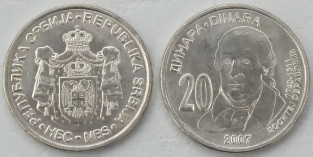 Serbien / Serbia 20 Dinara 2007 p47 unz.