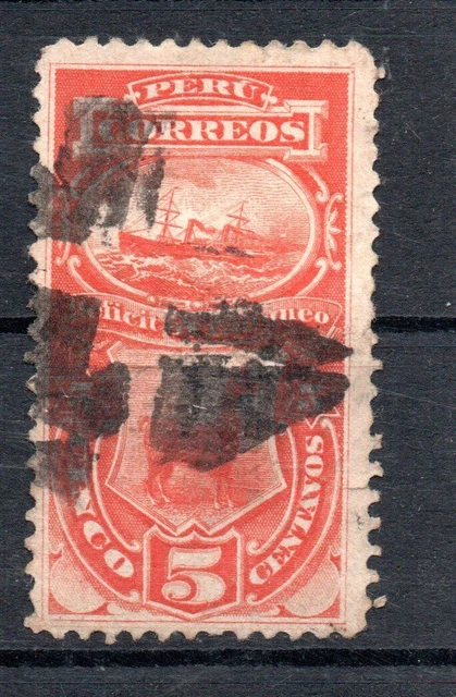 Peru, Lama-Defizit 5 Centavos, Matasellos Mudo