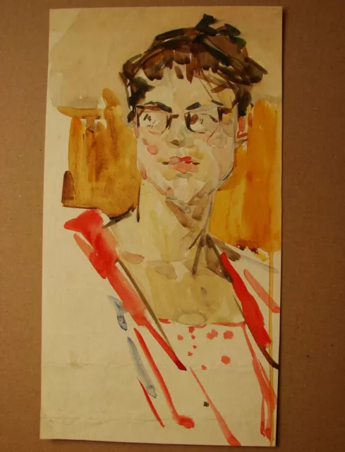 Ukrainian Soviet USSR Painting realism fauvism cubism female portrait women