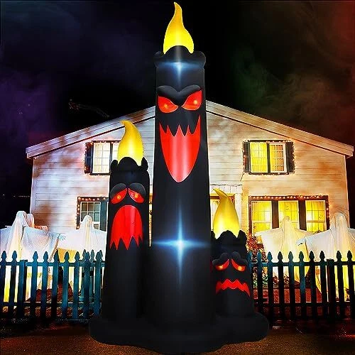 10 ft Giant Halloween Inflatables Black Candles, Huge Halloween Blow Up Yard ...