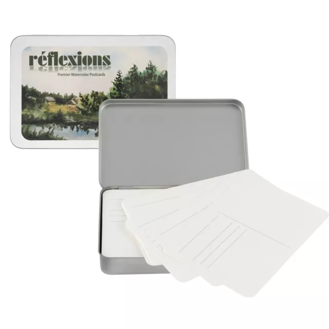 Reflexions Premier Watercolor 140LB Postcards Tin Of 24 - 10 Pack