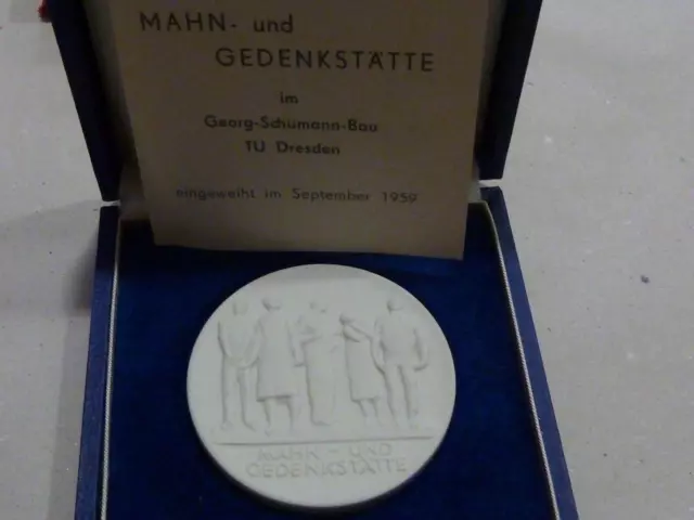 Meissen-Porzellan-Medaille TU Dresden, Gedenkstätte, TOP ! ! !