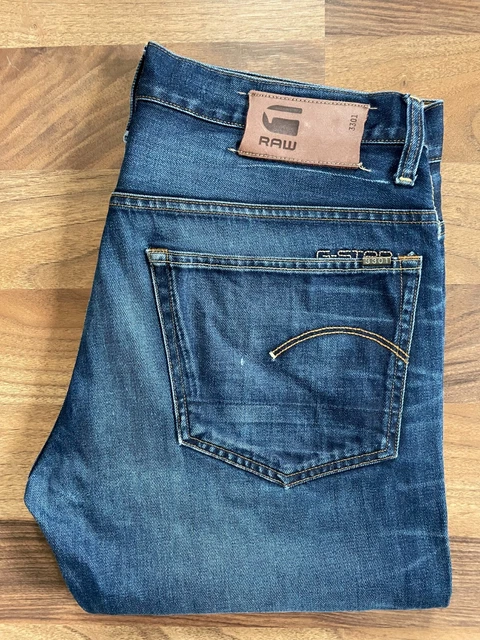 G-STAR 3301 STRAIGHT Herren Jeans 36 / 32 w.NEU Mittelblau W36 L32 Hose