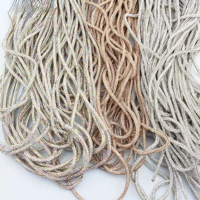 1 Yard Sparkle Crystal Rhinestone Rope Chain Trim String DIY Material Sew Craft