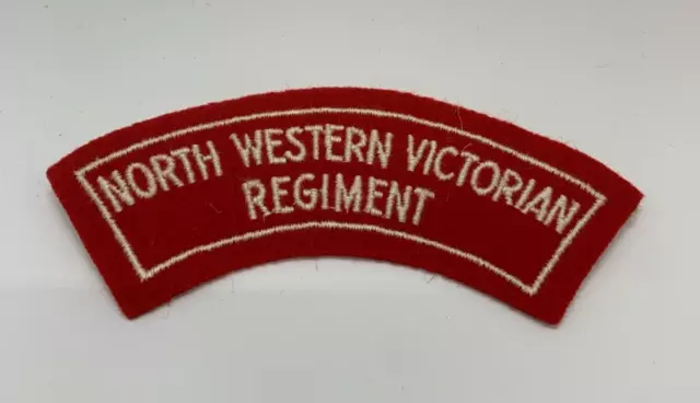 North Western Victorian Regiment Cloth Shoulder Title Patch Badge Militaria D22