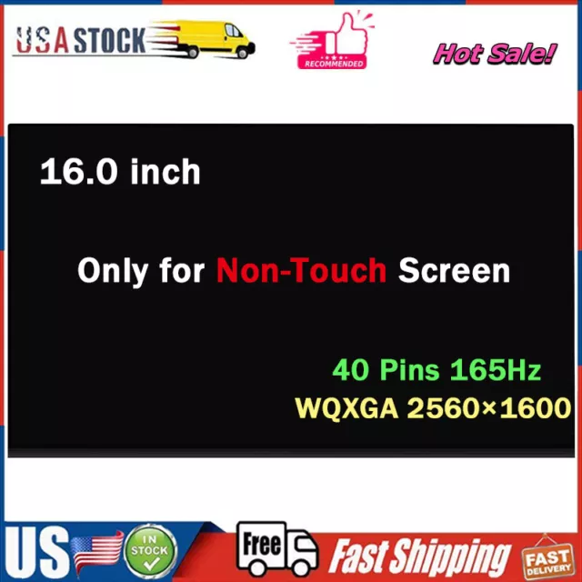 16.0" New for Dell G16 7620 LED LCD Screen Display WQXGA 2560X1600 40 Pin 165HZ