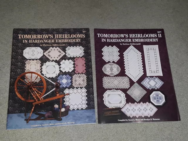 2 Brand New Tomorrow's Heirlooms In Hardanger Embroidery Books I & 11