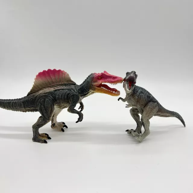 Unbranded Dinosaur Lot Of 2 Spinosaurus Tyrannosaurus Rex Trex Prehistoric Toy