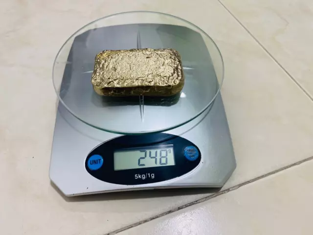 248 Grams Scrap Gold Bar For Gold Recovery Melted Different Computer Coins Pins