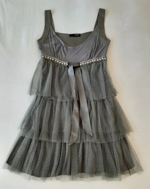 LIU JO Vestito abito corto balze tulle elegante ragazza donna tg 40