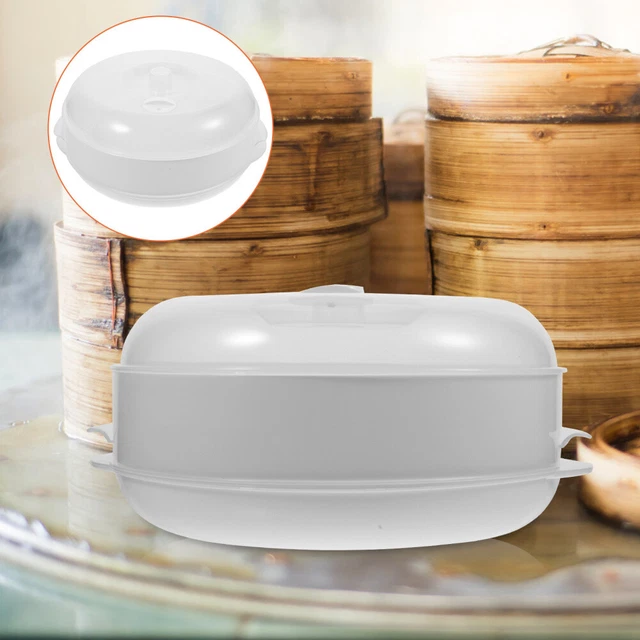 Fish Steamer Steam Rack Clear Container Microwave Food Steamer