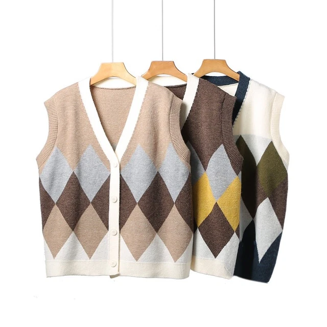 Gilet Tricoté Sans Manches Femme - Rayé, Col V - Polyester Thermique - Neuf Avec étiquettes